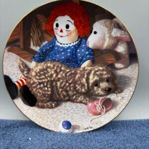 Vintage Collectors Plate Fun & Games By J. Lamm 1987 Raggedy Ann & Puppies